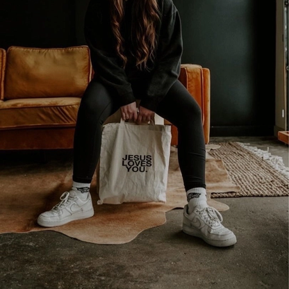 JESUS LOVES YOU Premium Canvas Tote Bag