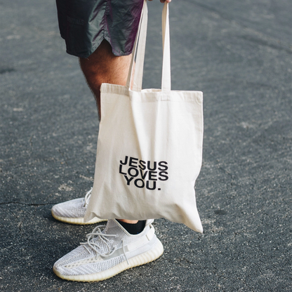 JESUS LOVES YOU Premium Canvas Tote Bag